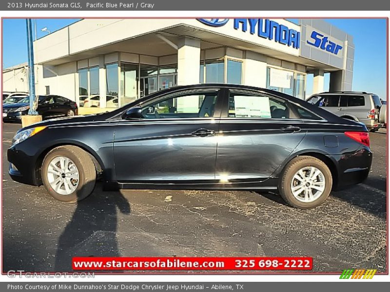 Pacific Blue Pearl / Gray 2013 Hyundai Sonata GLS