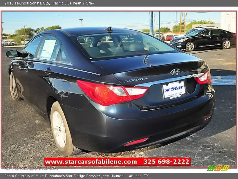 Pacific Blue Pearl / Gray 2013 Hyundai Sonata GLS