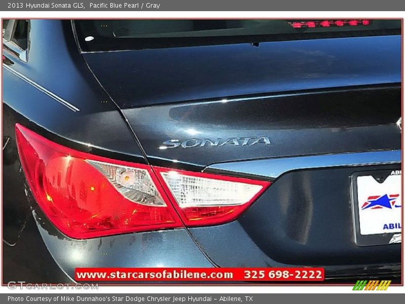 Pacific Blue Pearl / Gray 2013 Hyundai Sonata GLS