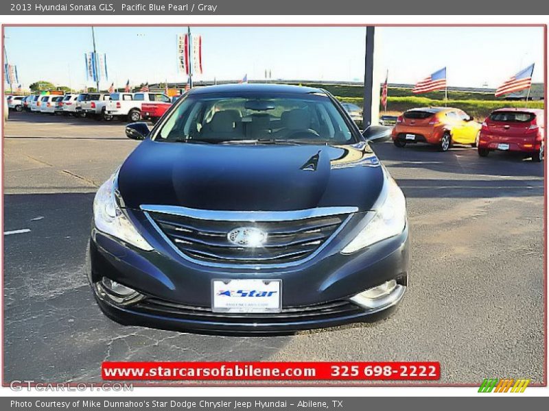Pacific Blue Pearl / Gray 2013 Hyundai Sonata GLS