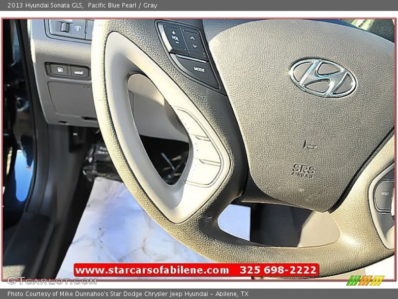Pacific Blue Pearl / Gray 2013 Hyundai Sonata GLS