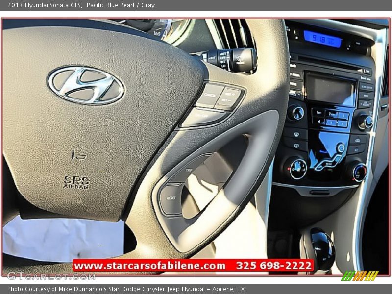 Pacific Blue Pearl / Gray 2013 Hyundai Sonata GLS