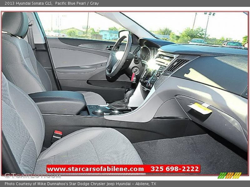 Pacific Blue Pearl / Gray 2013 Hyundai Sonata GLS