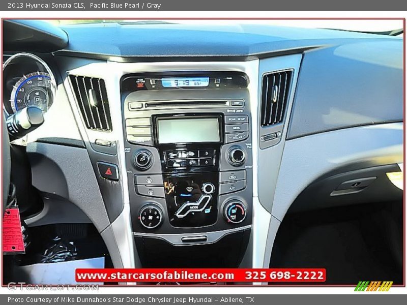 Pacific Blue Pearl / Gray 2013 Hyundai Sonata GLS