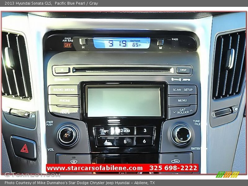 Pacific Blue Pearl / Gray 2013 Hyundai Sonata GLS