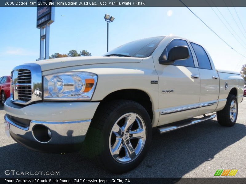 Cool Vanilla White / Khaki 2008 Dodge Ram 1500 Big Horn Edition Quad Cab