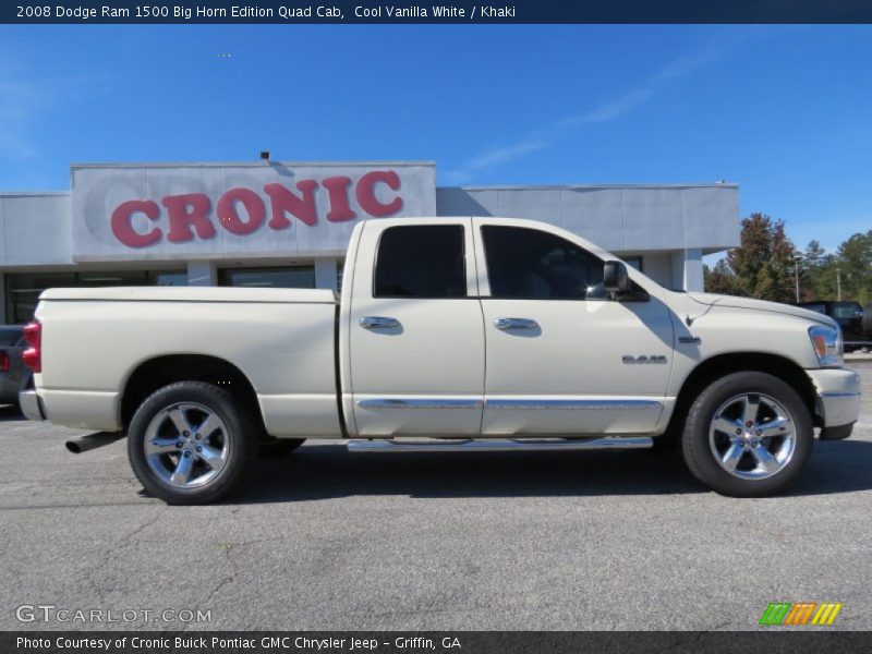 Cool Vanilla White / Khaki 2008 Dodge Ram 1500 Big Horn Edition Quad Cab