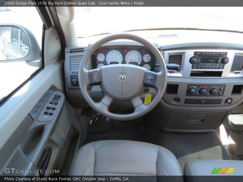 Cool Vanilla White / Khaki 2008 Dodge Ram 1500 Big Horn Edition Quad Cab