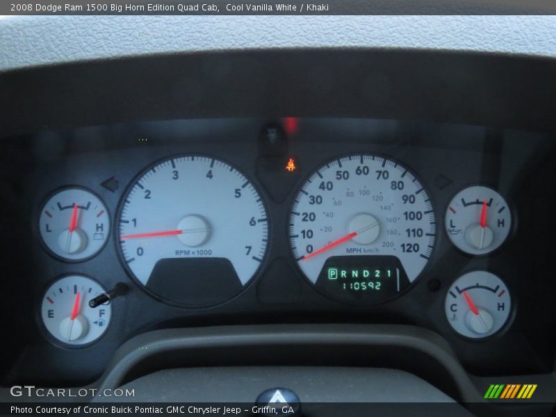 Cool Vanilla White / Khaki 2008 Dodge Ram 1500 Big Horn Edition Quad Cab
