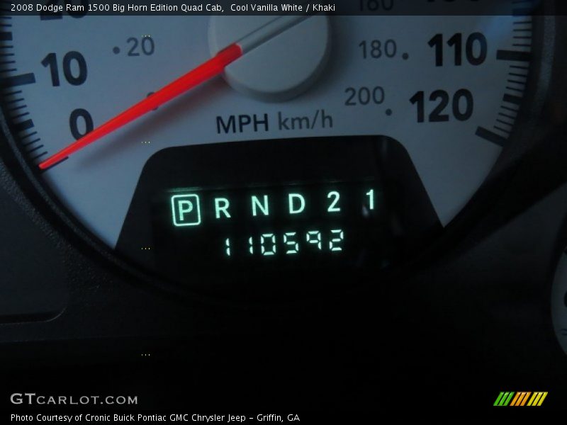 Cool Vanilla White / Khaki 2008 Dodge Ram 1500 Big Horn Edition Quad Cab