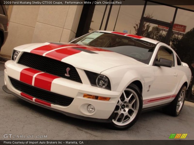 Performance White / Dark Charcoal/Red 2009 Ford Mustang Shelby GT500 Coupe