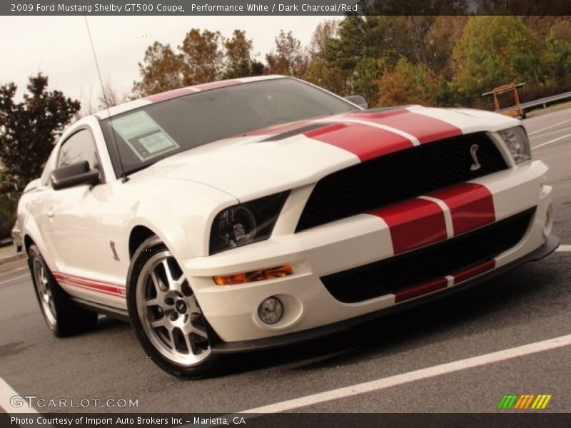 Performance White / Dark Charcoal/Red 2009 Ford Mustang Shelby GT500 Coupe