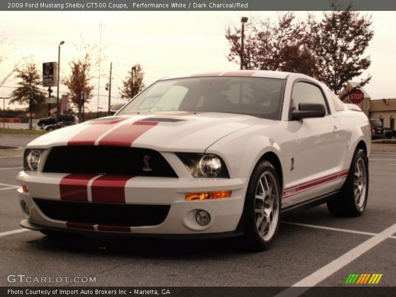 Performance White / Dark Charcoal/Red 2009 Ford Mustang Shelby GT500 Coupe