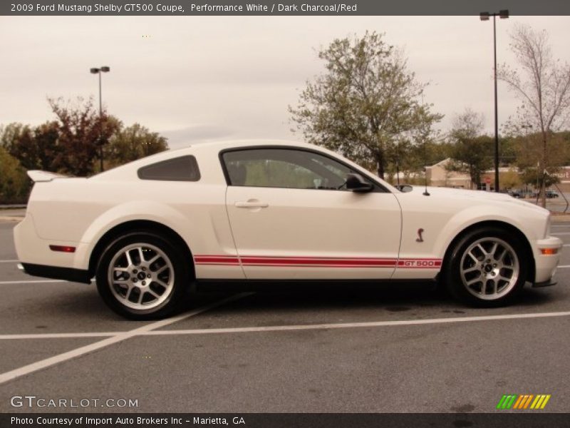 Performance White / Dark Charcoal/Red 2009 Ford Mustang Shelby GT500 Coupe
