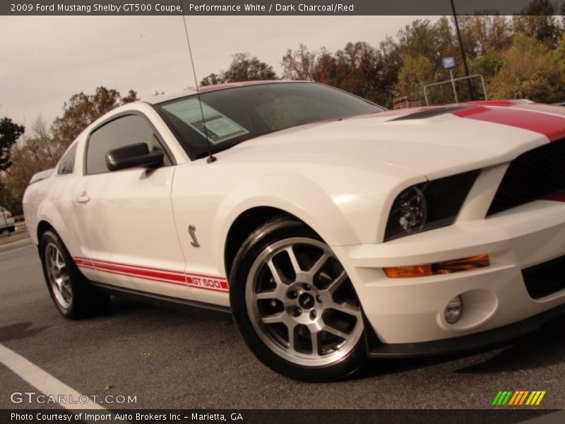 Performance White / Dark Charcoal/Red 2009 Ford Mustang Shelby GT500 Coupe