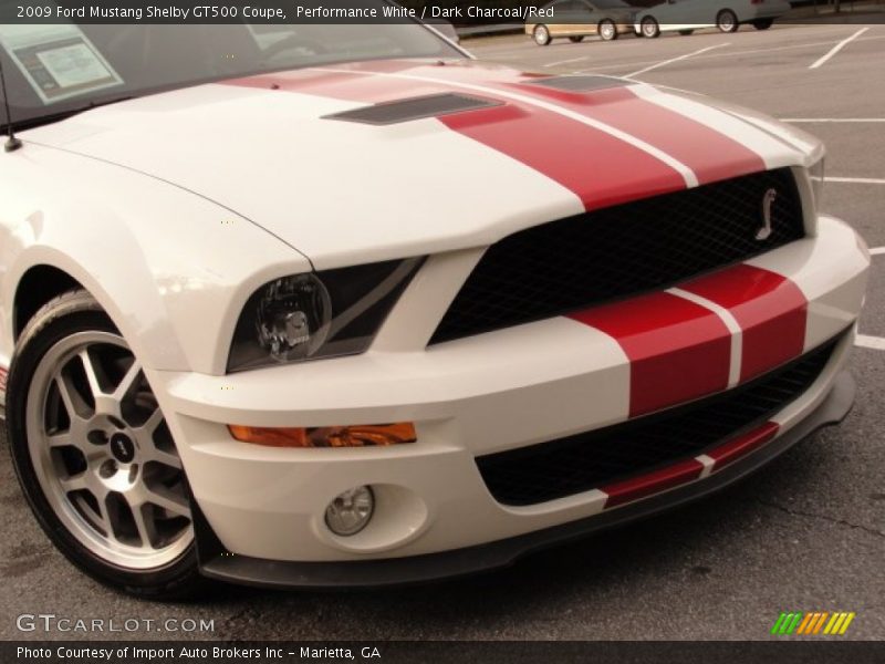 Performance White / Dark Charcoal/Red 2009 Ford Mustang Shelby GT500 Coupe