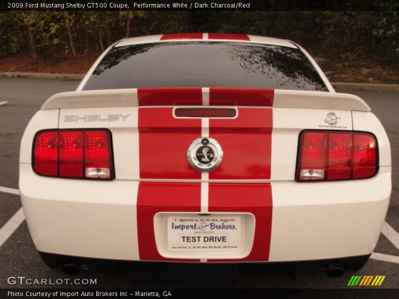 Performance White / Dark Charcoal/Red 2009 Ford Mustang Shelby GT500 Coupe