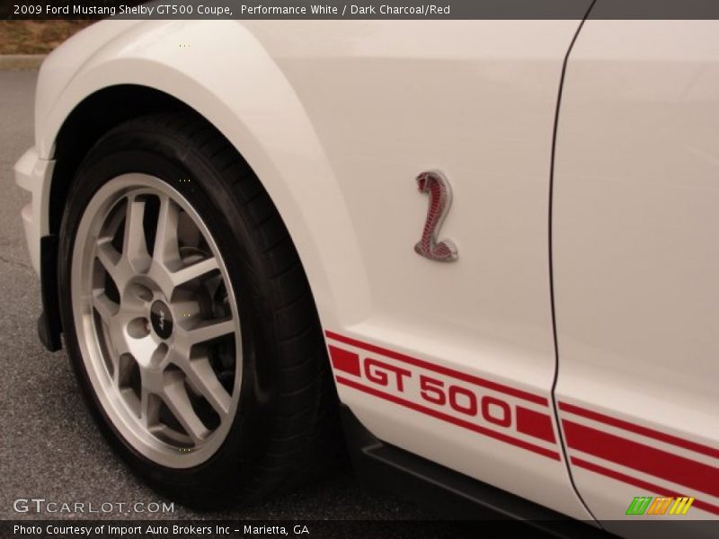 Performance White / Dark Charcoal/Red 2009 Ford Mustang Shelby GT500 Coupe