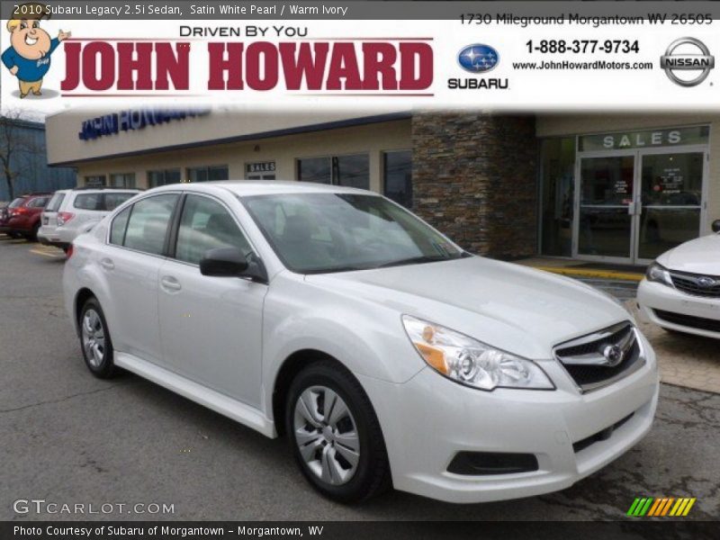 Satin White Pearl / Warm Ivory 2010 Subaru Legacy 2.5i Sedan