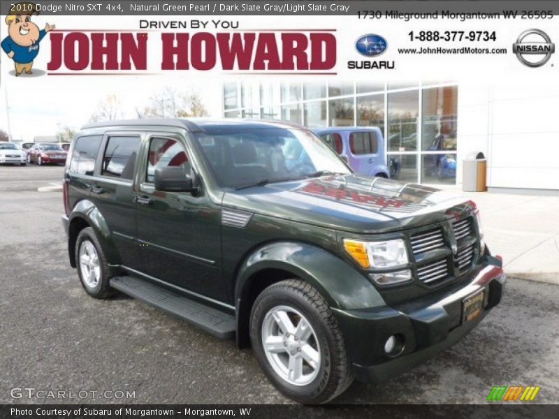 Natural Green Pearl / Dark Slate Gray/Light Slate Gray 2010 Dodge Nitro SXT 4x4
