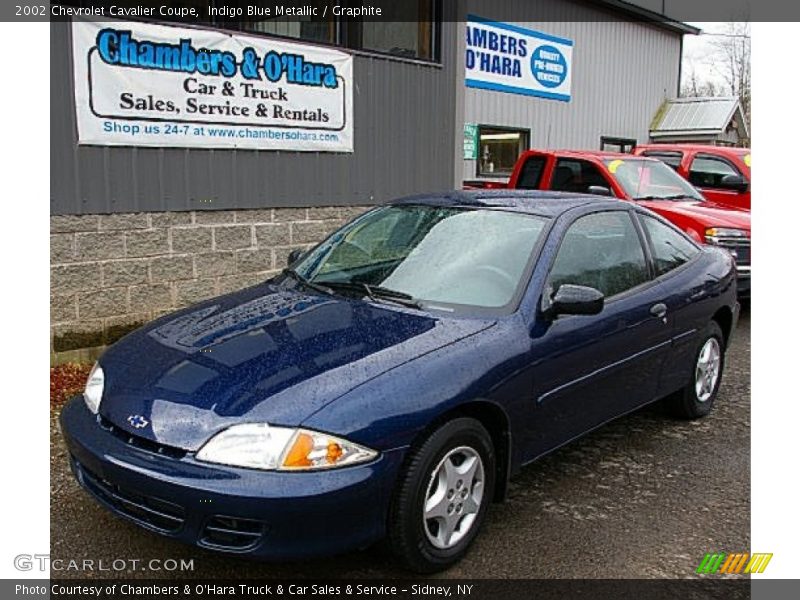 Indigo Blue Metallic / Graphite 2002 Chevrolet Cavalier Coupe
