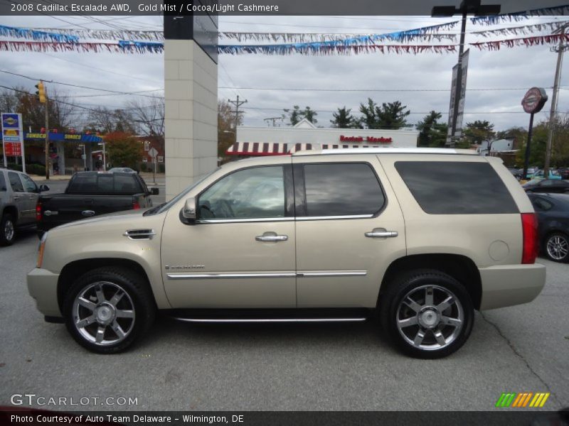 Gold Mist / Cocoa/Light Cashmere 2008 Cadillac Escalade AWD