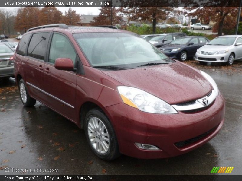 Salsa Red Pearl / Taupe 2009 Toyota Sienna Limited AWD