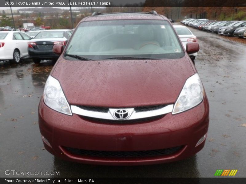 Salsa Red Pearl / Taupe 2009 Toyota Sienna Limited AWD