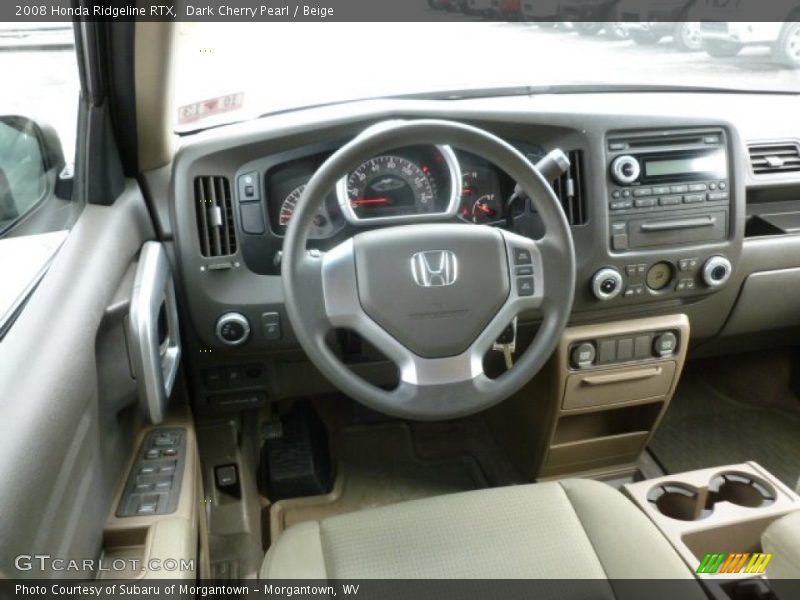 Dark Cherry Pearl / Beige 2008 Honda Ridgeline RTX