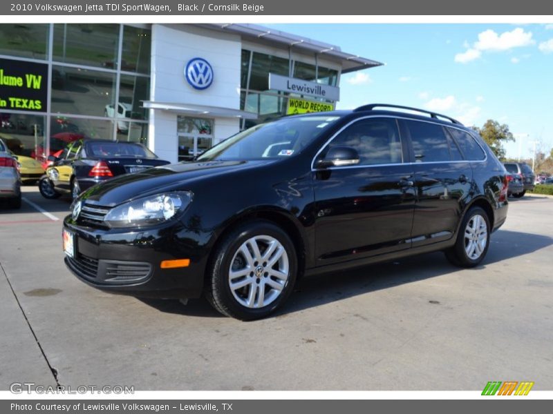 Black / Cornsilk Beige 2010 Volkswagen Jetta TDI SportWagen