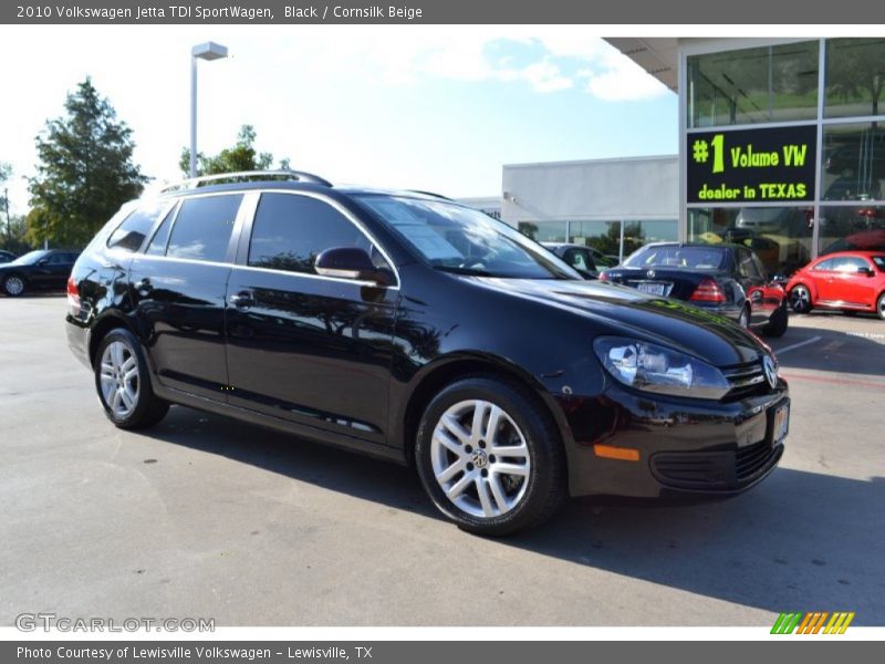 Black / Cornsilk Beige 2010 Volkswagen Jetta TDI SportWagen