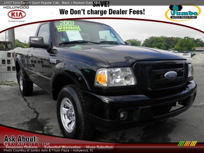 Black / Medium Dark Flint 2007 Ford Ranger Sport Regular Cab