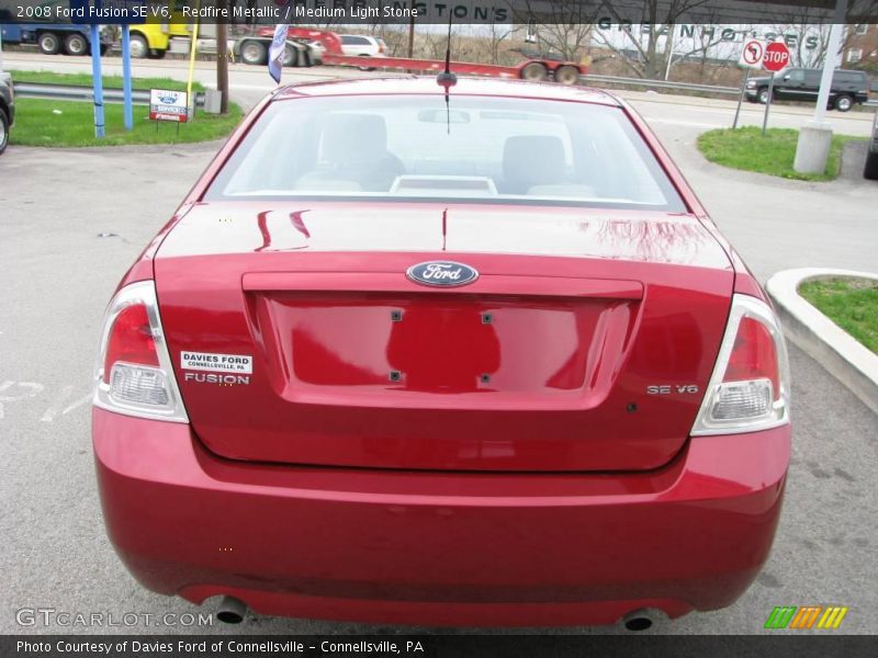 Redfire Metallic / Medium Light Stone 2008 Ford Fusion SE V6