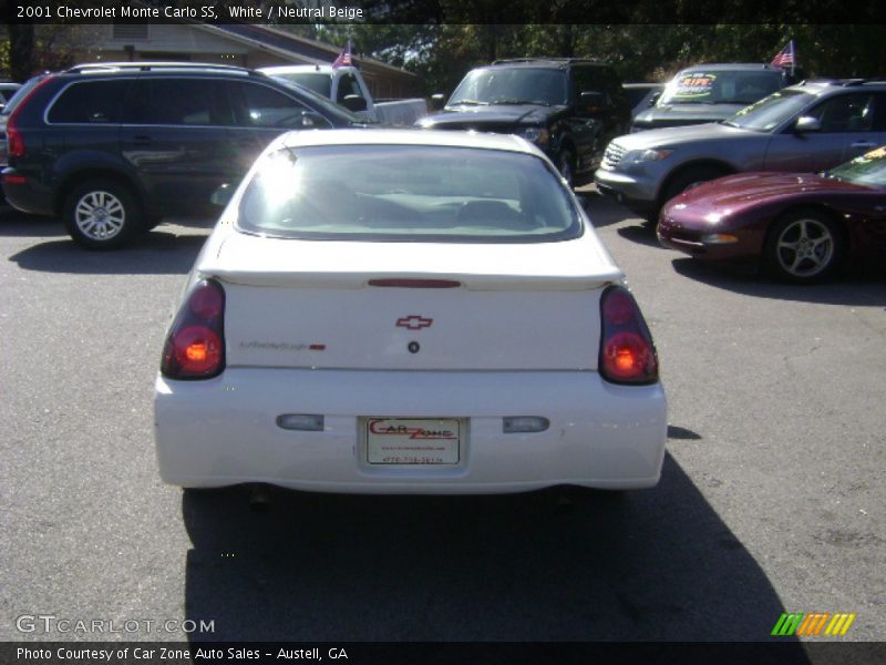 White / Neutral Beige 2001 Chevrolet Monte Carlo SS