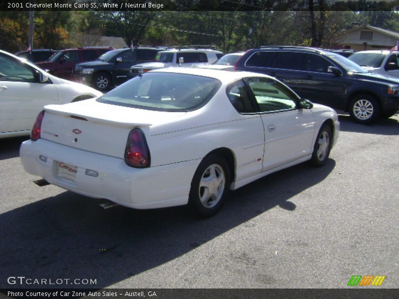 White / Neutral Beige 2001 Chevrolet Monte Carlo SS