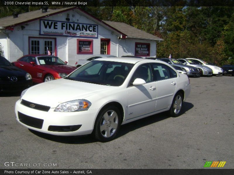 White / Neutral Beige 2008 Chevrolet Impala SS