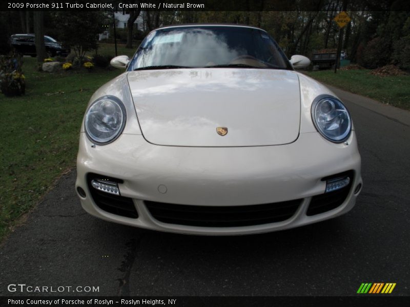 Cream White / Natural Brown 2009 Porsche 911 Turbo Cabriolet