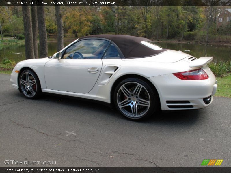 Cream White / Natural Brown 2009 Porsche 911 Turbo Cabriolet