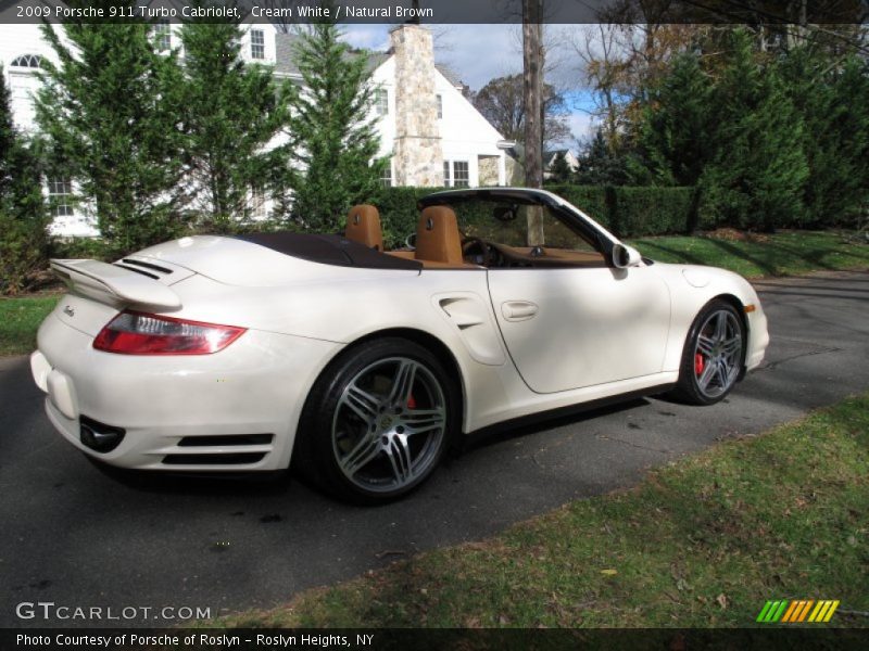Cream White / Natural Brown 2009 Porsche 911 Turbo Cabriolet
