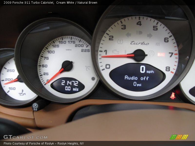 Cream White / Natural Brown 2009 Porsche 911 Turbo Cabriolet