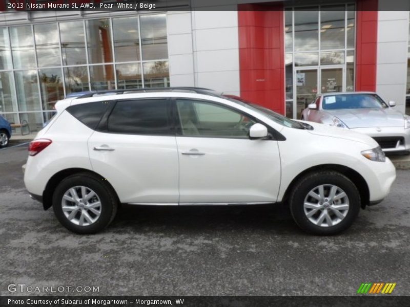 Pearl White / Beige 2013 Nissan Murano SL AWD