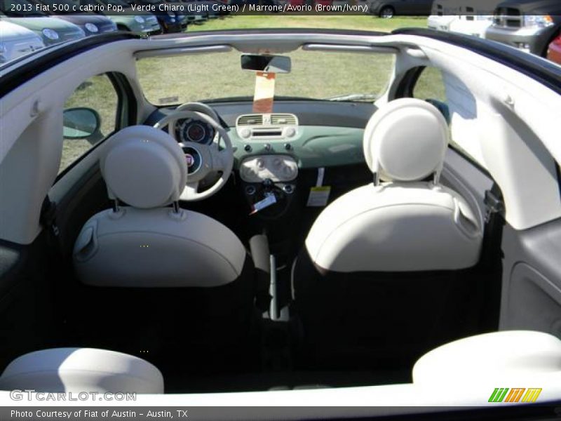 Verde Chiaro (Light Green) / Marrone/Avorio (Brown/Ivory) 2013 Fiat 500 c cabrio Pop