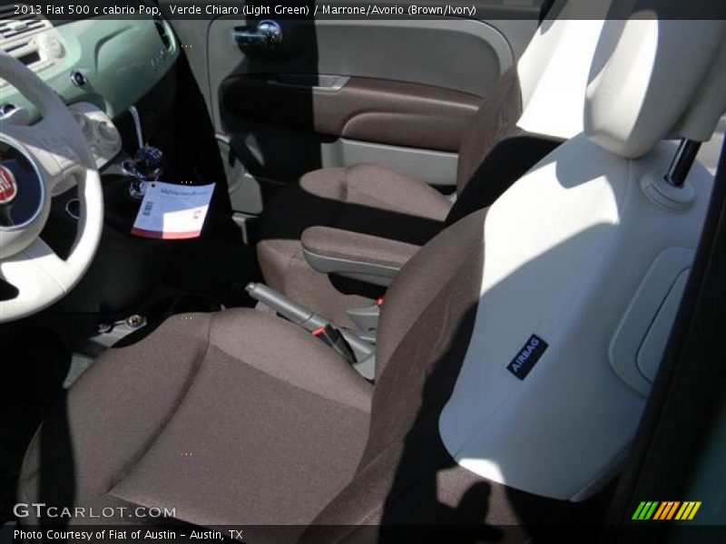 Verde Chiaro (Light Green) / Marrone/Avorio (Brown/Ivory) 2013 Fiat 500 c cabrio Pop