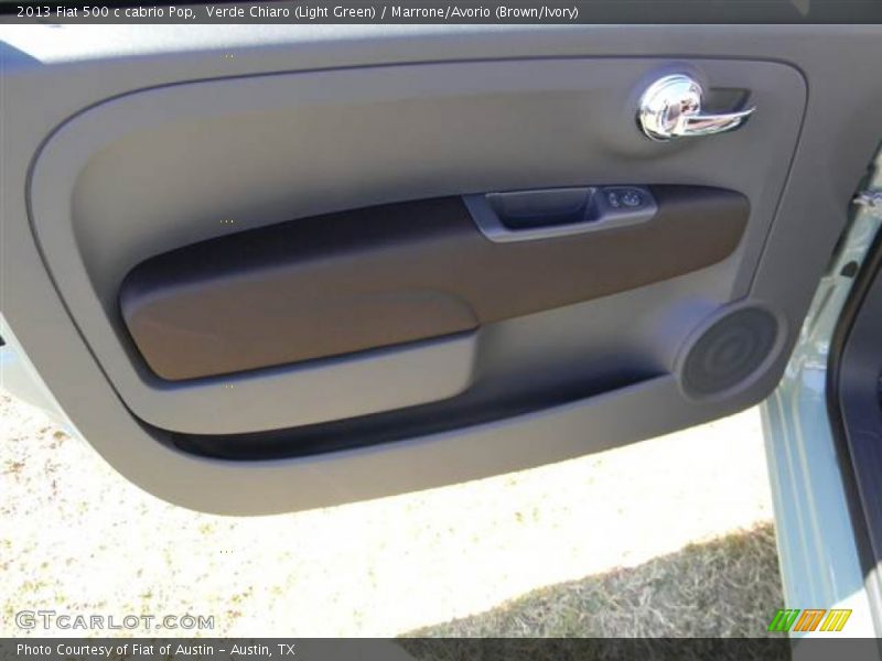 Verde Chiaro (Light Green) / Marrone/Avorio (Brown/Ivory) 2013 Fiat 500 c cabrio Pop