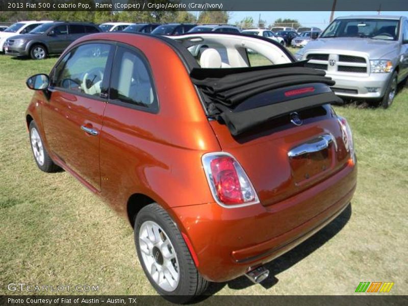 Rame (Copper) / Grigio/Avorio (Gray/Ivory) 2013 Fiat 500 c cabrio Pop