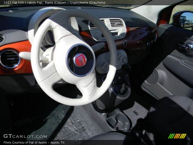 Rame (Copper) / Grigio/Avorio (Gray/Ivory) 2013 Fiat 500 c cabrio Pop