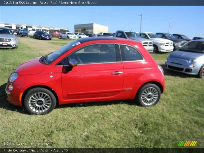 Rosso (Red) / Nero/Nero (Black/Black) 2013 Fiat 500 Lounge