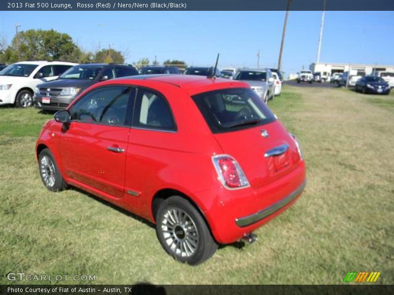 Rosso (Red) / Nero/Nero (Black/Black) 2013 Fiat 500 Lounge