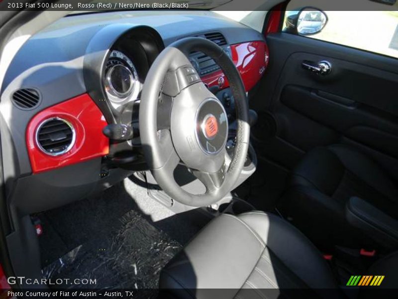 Rosso (Red) / Nero/Nero (Black/Black) 2013 Fiat 500 Lounge