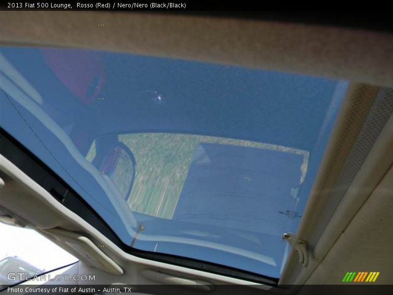 Rosso (Red) / Nero/Nero (Black/Black) 2013 Fiat 500 Lounge